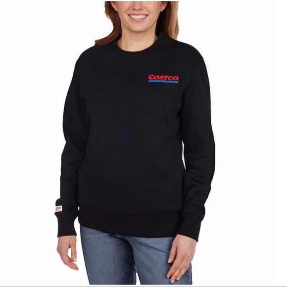 Kirkland Signature Tops Costco Wholesale Women Logo Fleece Crewneck